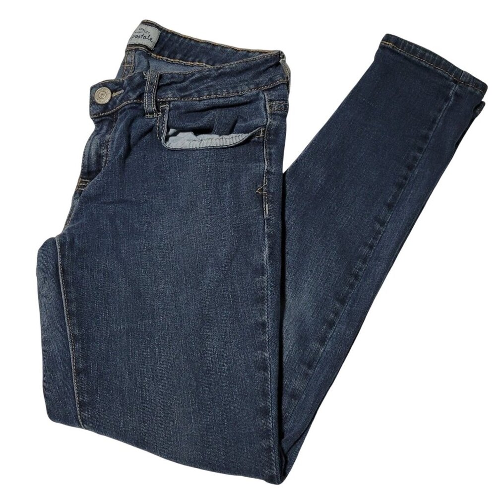 Aeropostale Lola Legging Jeans Womens Size 7 Skinny Low Rise Medium Wash Denim